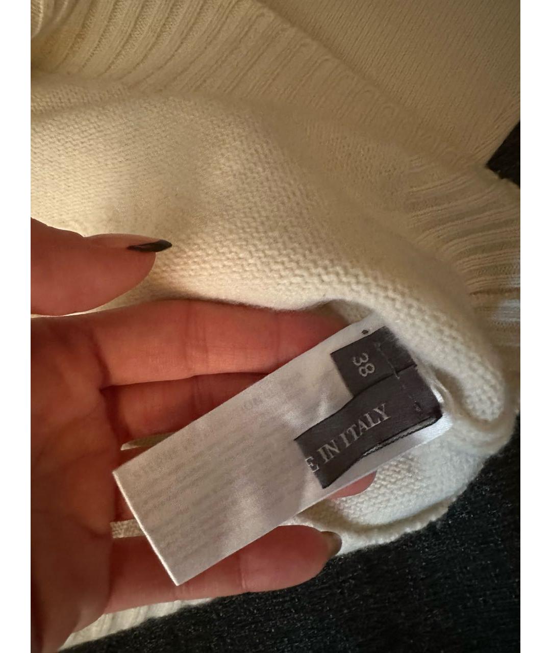 LORENA ANTONIAZZI Белый кашемировый джемпер / свитер, фото 4