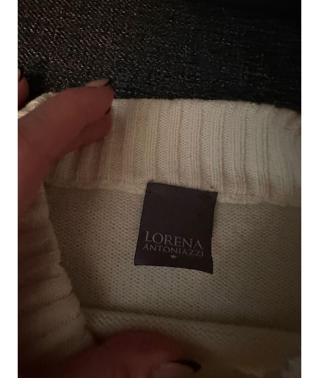 LORENA ANTONIAZZI Белый кашемировый джемпер / свитер, фото 3