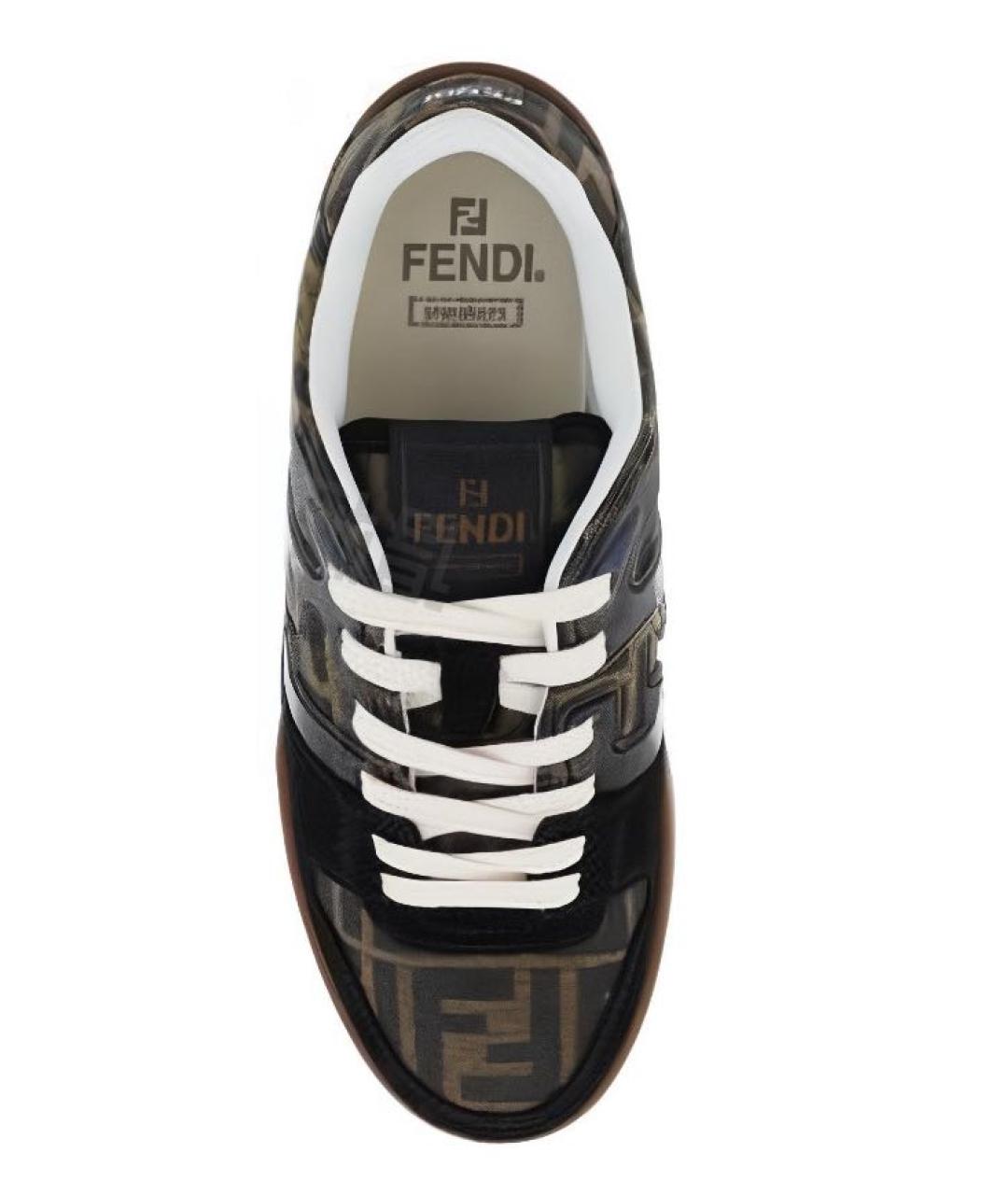 FENDI Коричневые кеды, фото 3