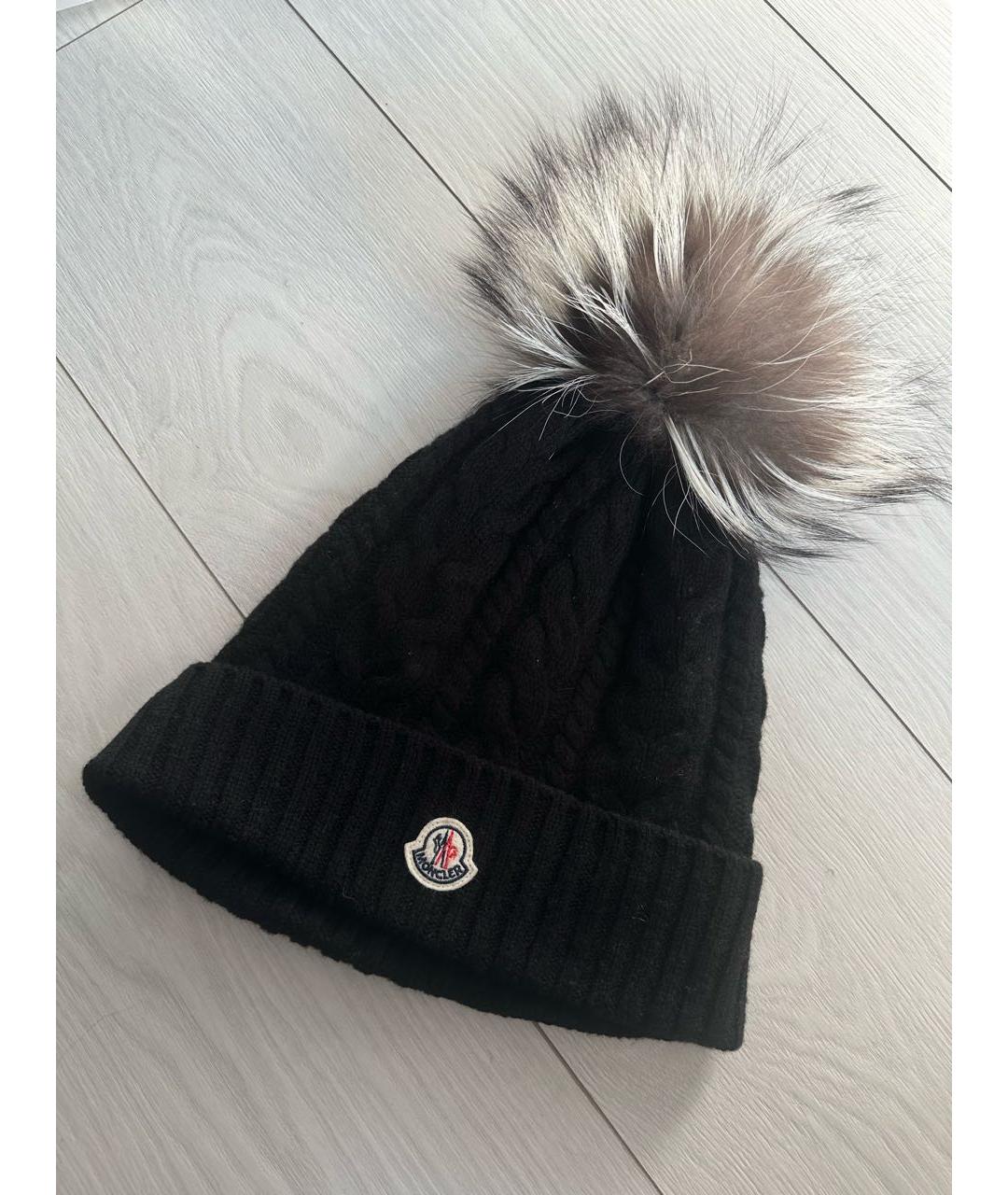 MONCLER Черная шапка, фото 4