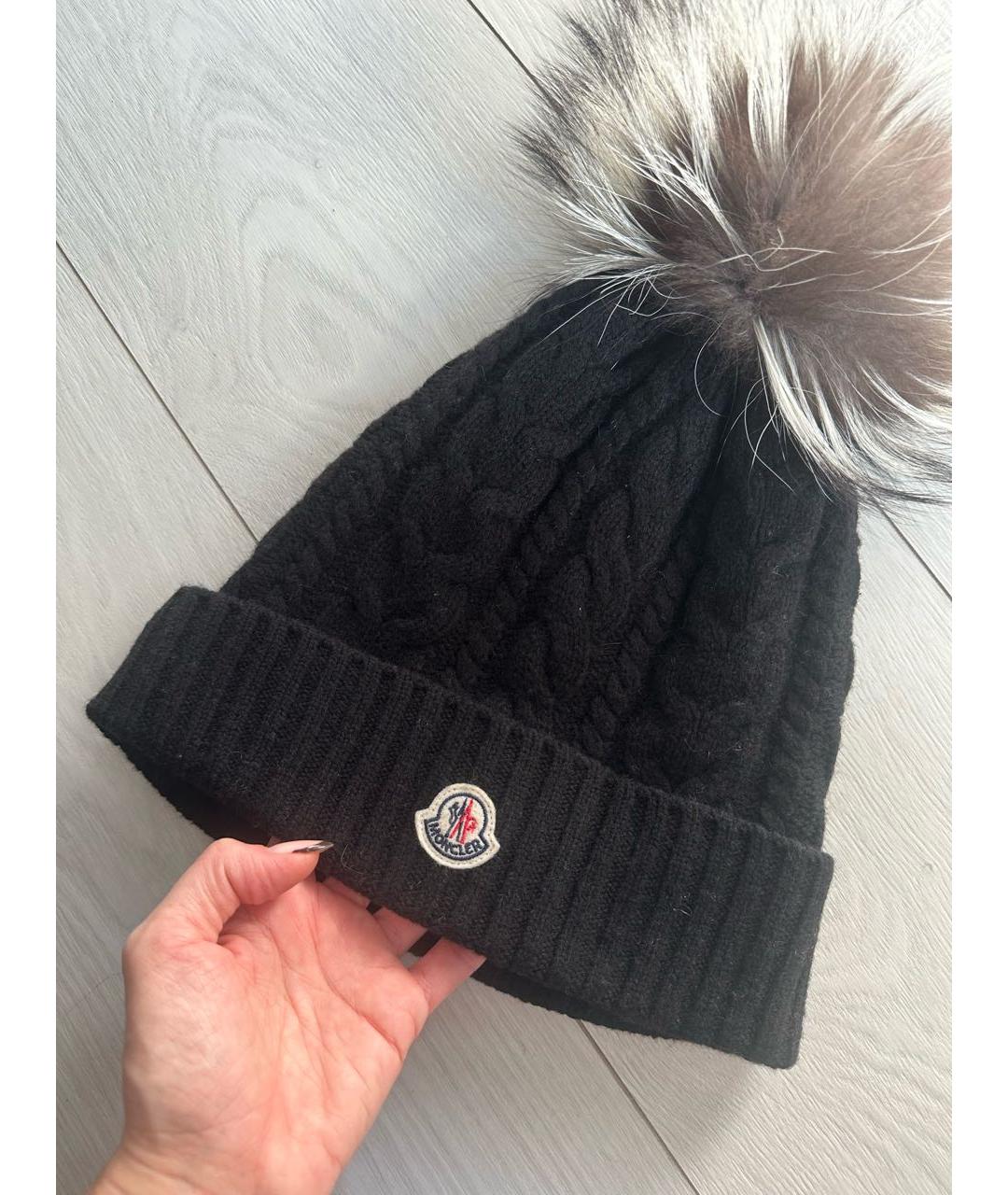MONCLER Черная шапка, фото 2