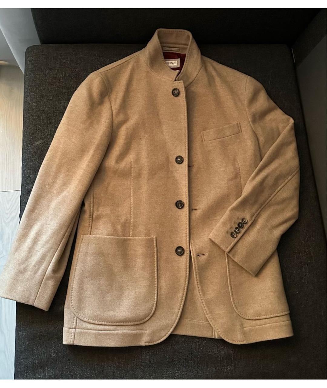 BRUNELLO CUCINELLI Бежевое пальто, фото 3