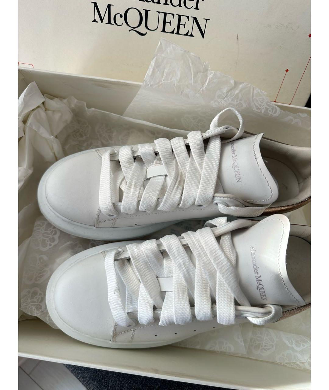 ALEXANDER MCQUEEN Белые кожаные кроссовки, фото 5