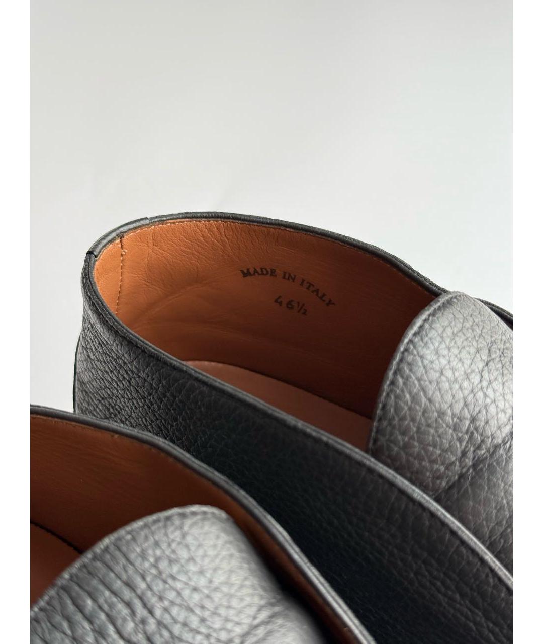 LORO PIANA Черные кожаные низкие ботинки, фото 4