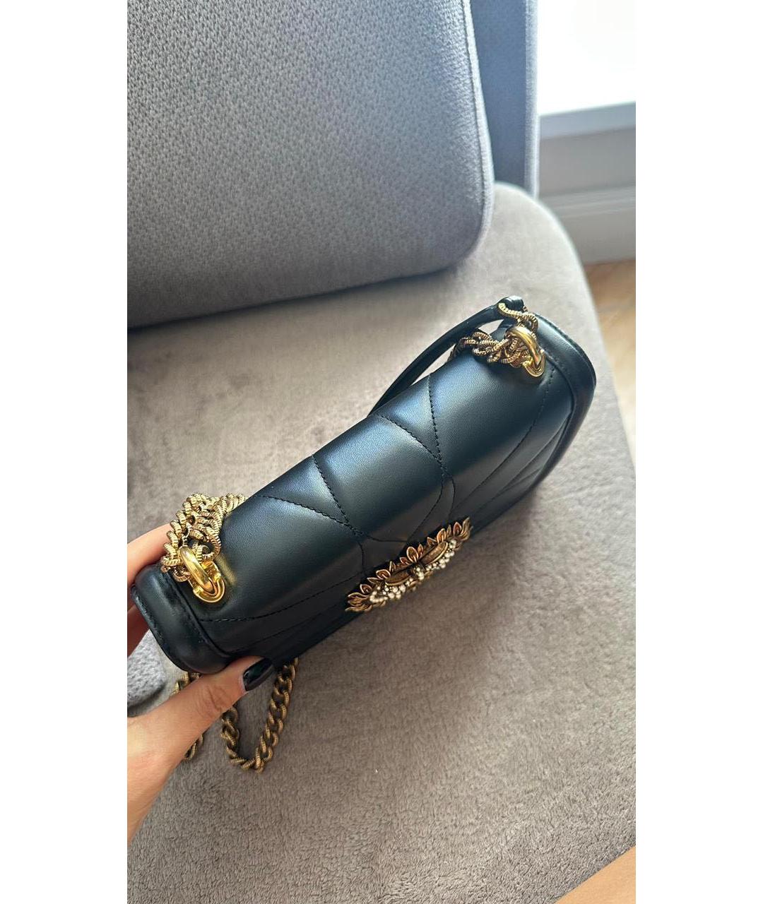 DOLCE&GABBANA Черная кожаная сумка тоут, фото 3