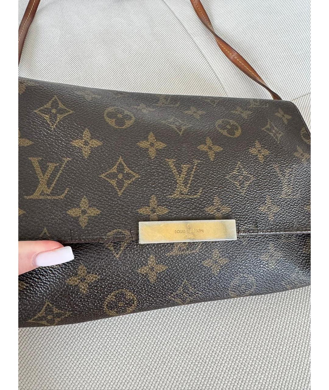 LOUIS VUITTON Коричневая кожаная сумка тоут, фото 6