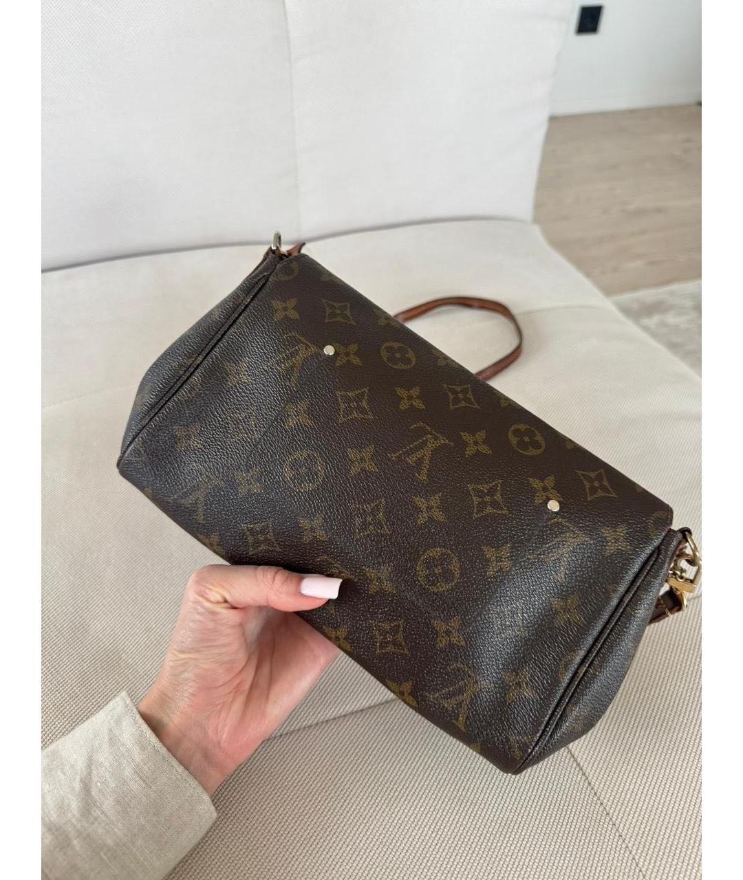 LOUIS VUITTON Коричневая кожаная сумка тоут, фото 4