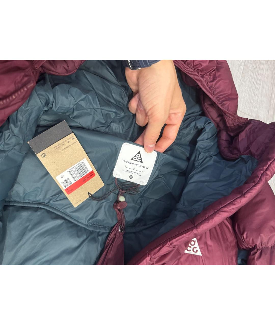 NIKE ACG Бордовый пуховик, фото 3