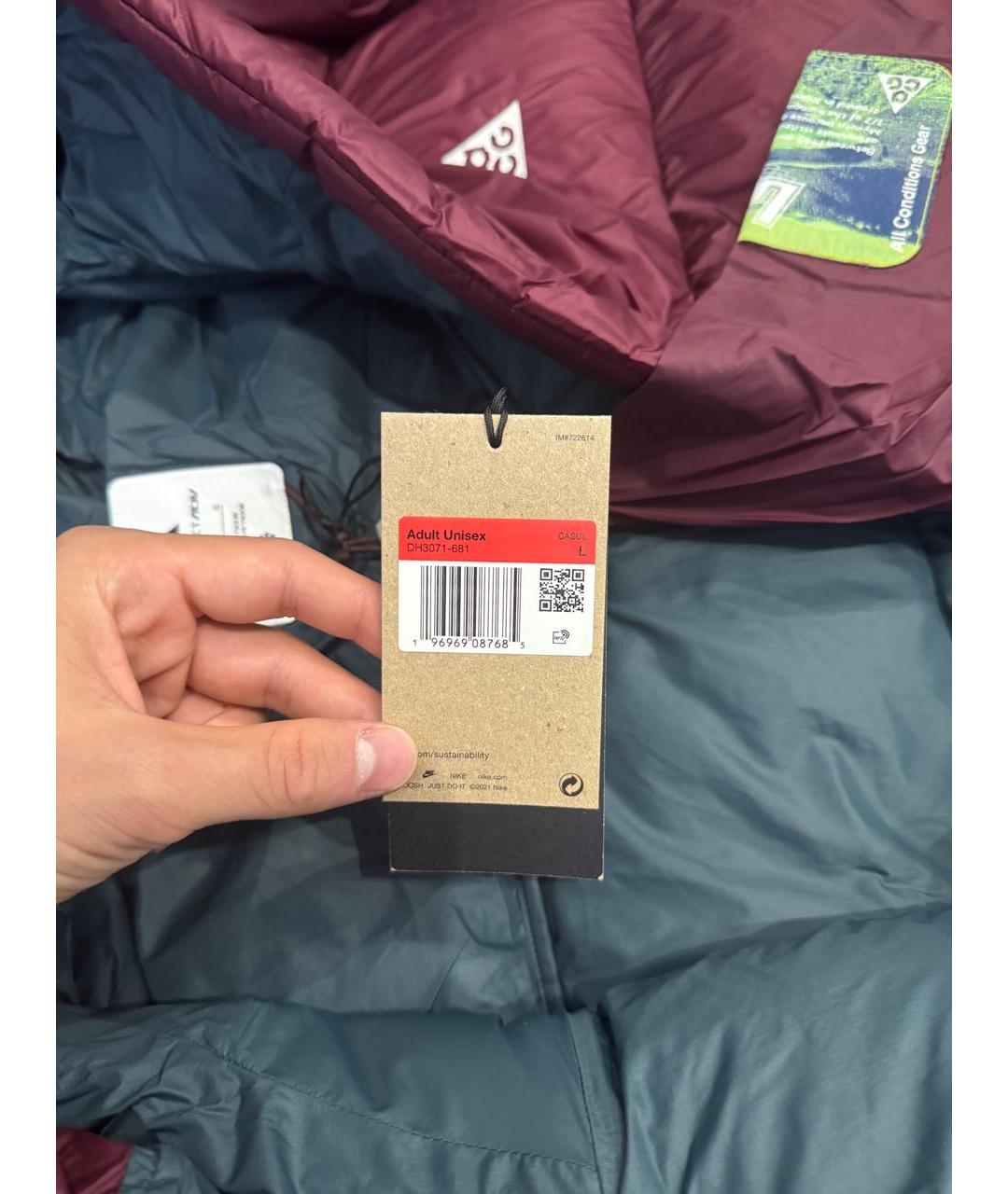NIKE ACG Бордовый пуховик, фото 4