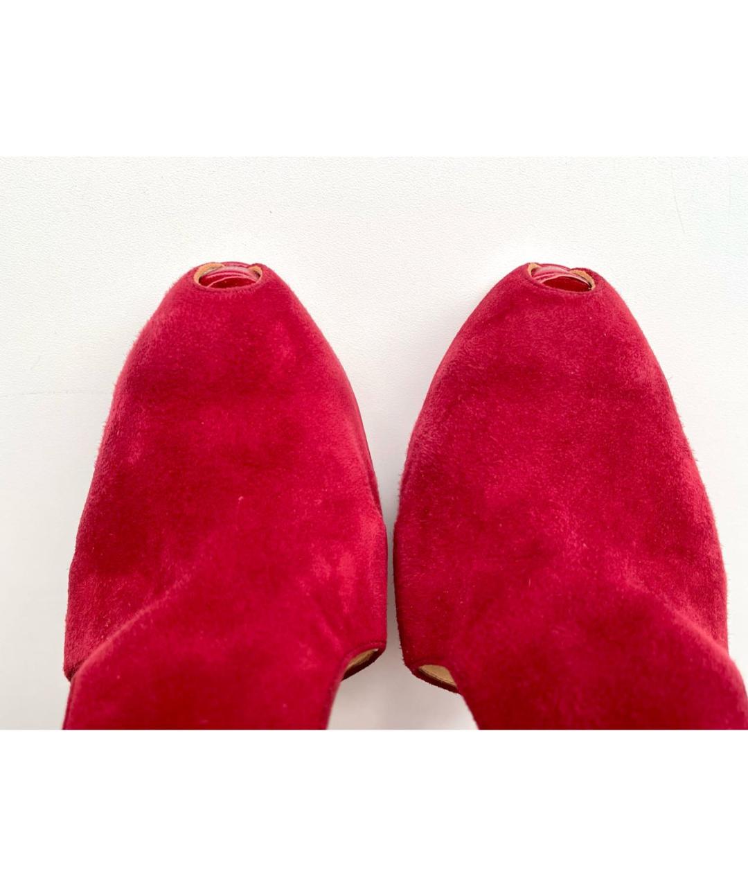 CHRISTIAN LOUBOUTIN Бордовые замшевые босоножки, фото 5
