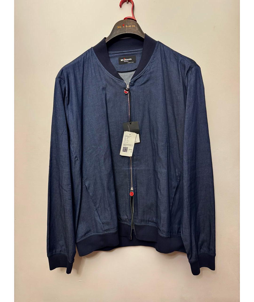 KITON Темно-синяя хлопковая куртка, фото 4