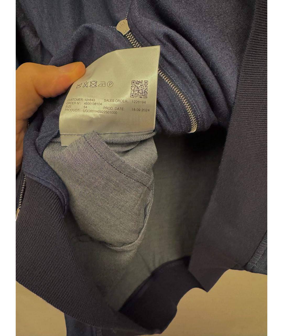 KITON Темно-синяя хлопковая куртка, фото 6