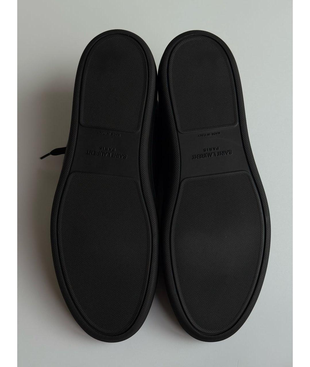 SAINT LAURENT Черные текстильные высокие кроссовки / кеды, фото 4