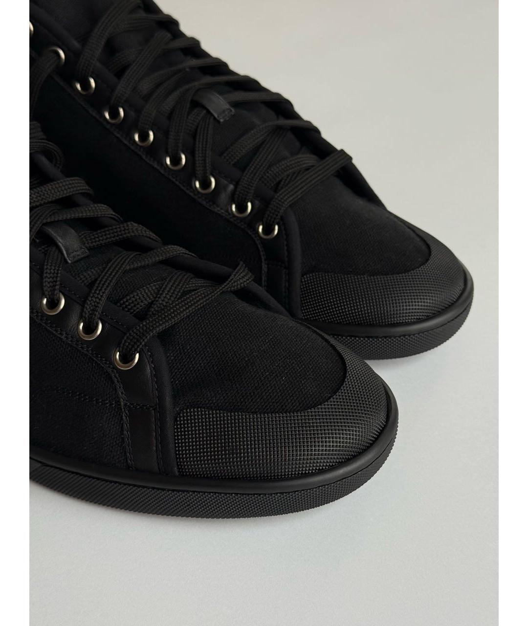 SAINT LAURENT Черные текстильные высокие кроссовки / кеды, фото 5