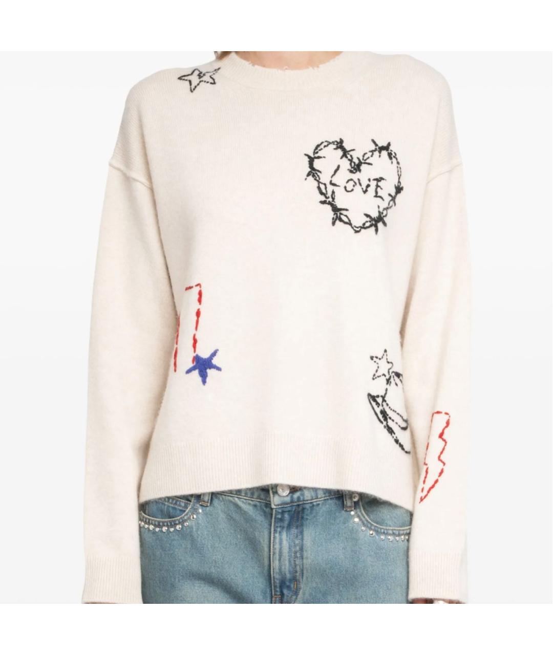 ZADIG & VOLTAIRE Бежевый кашемировый джемпер / свитер, фото 4