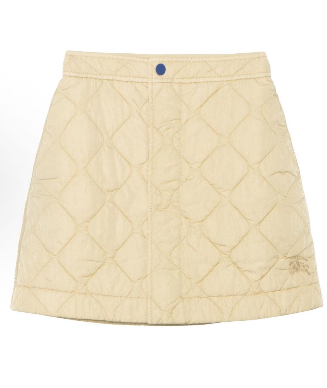 BURBERRY Бежевая юбка мини, фото 5