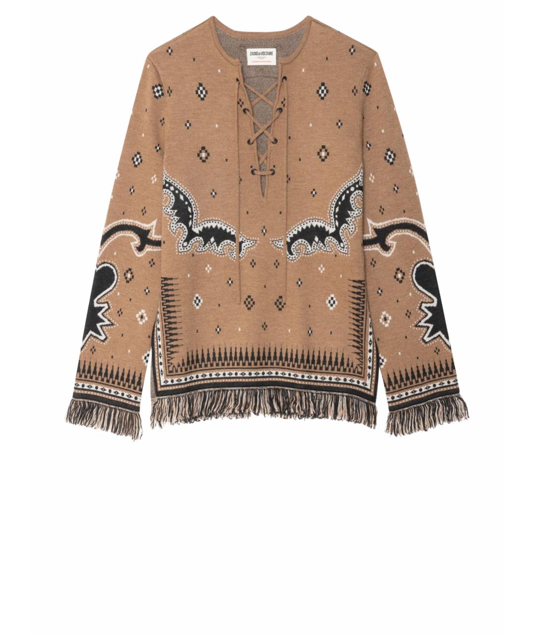 ZADIG & VOLTAIRE Коричневый шерстяной джемпер / свитер, фото 1