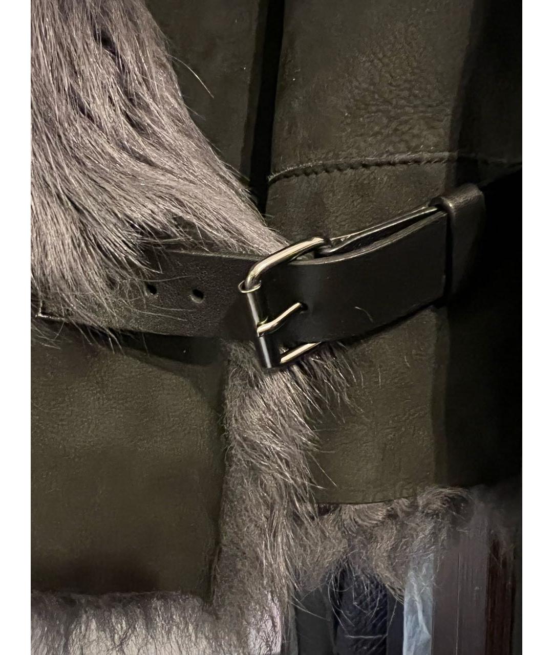 LANVIN Антрацитовая меховая дубленка, фото 4