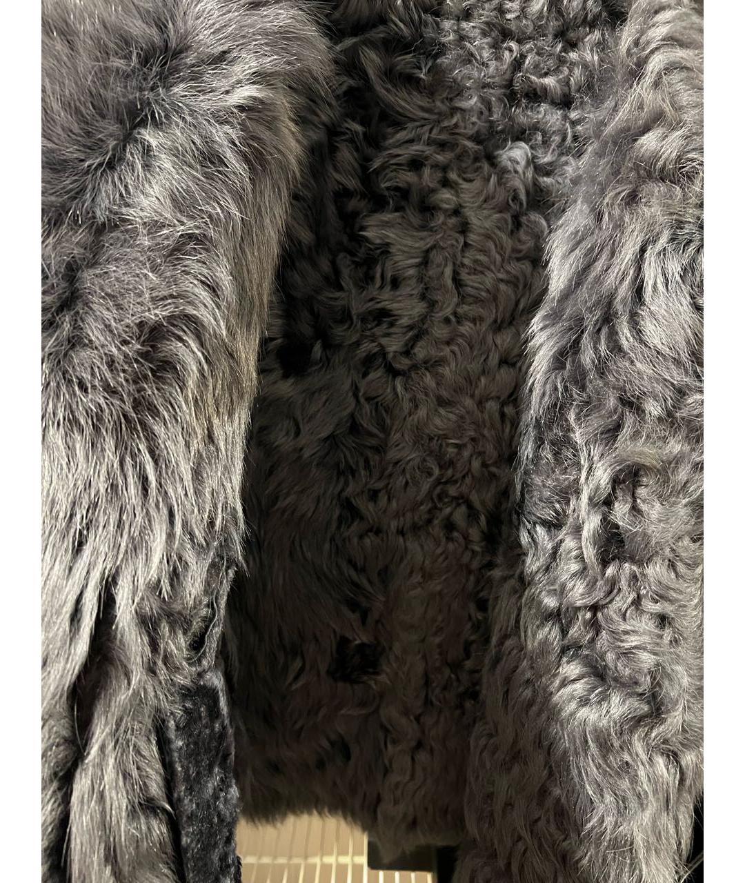 LANVIN Антрацитовая меховая дубленка, фото 6