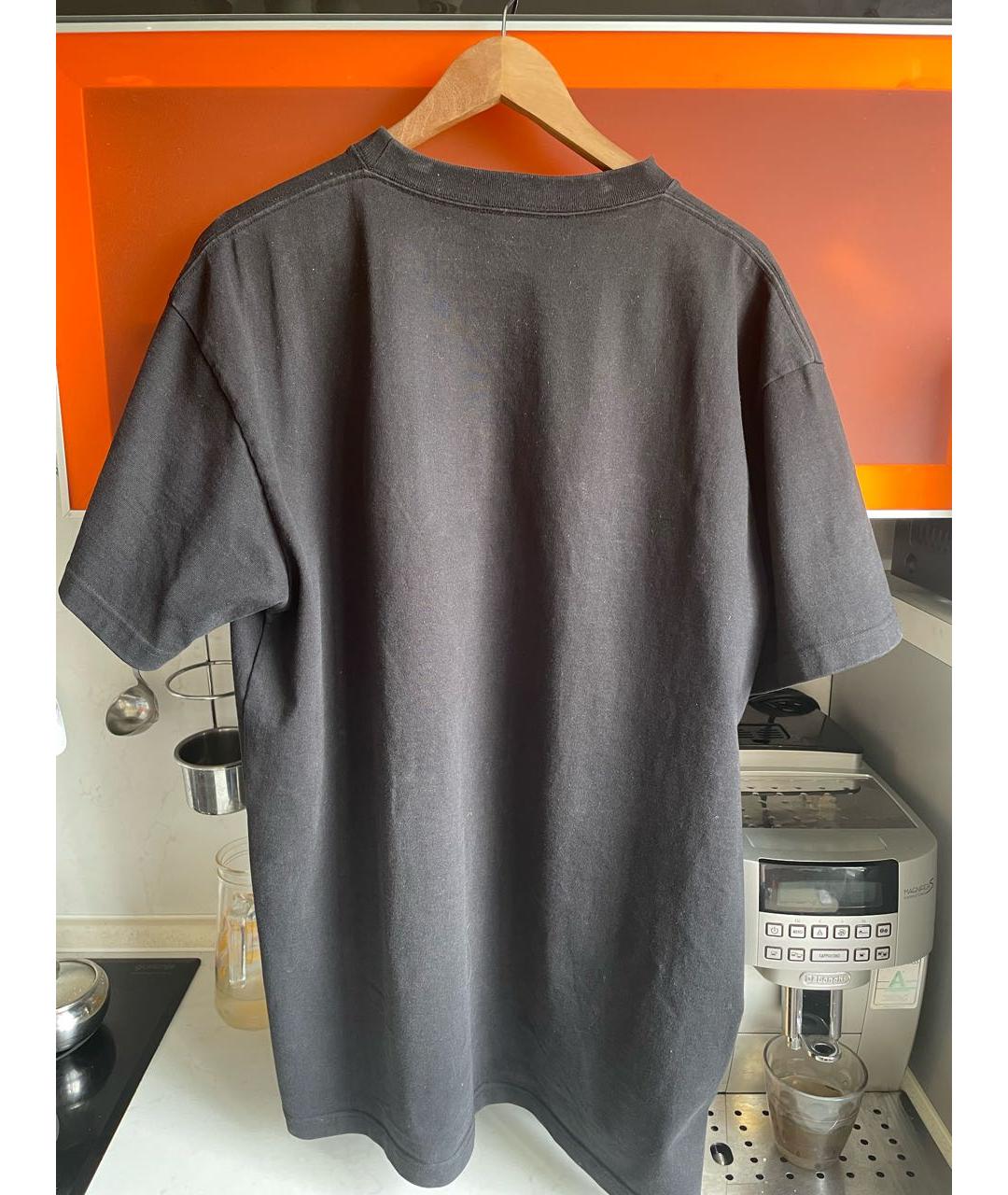 VETEMENTS Черная хлопковая футболка, фото 2