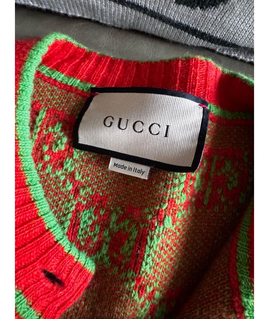 GUCCI Красный шерстяной кардиган, фото 2