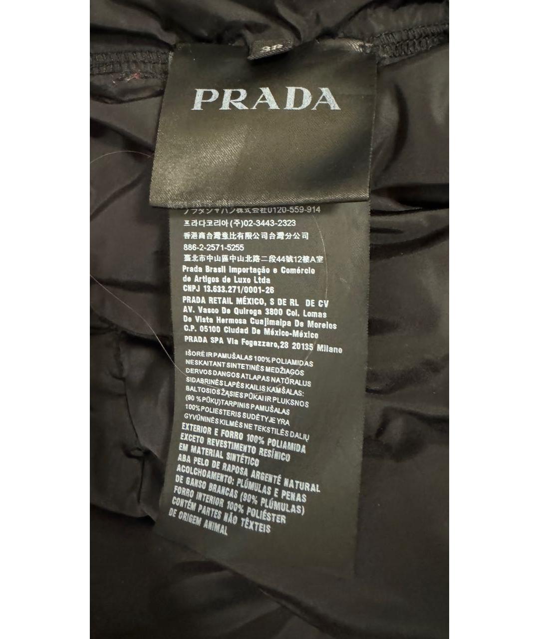 PRADA Черный синтетический пуховик, фото 3