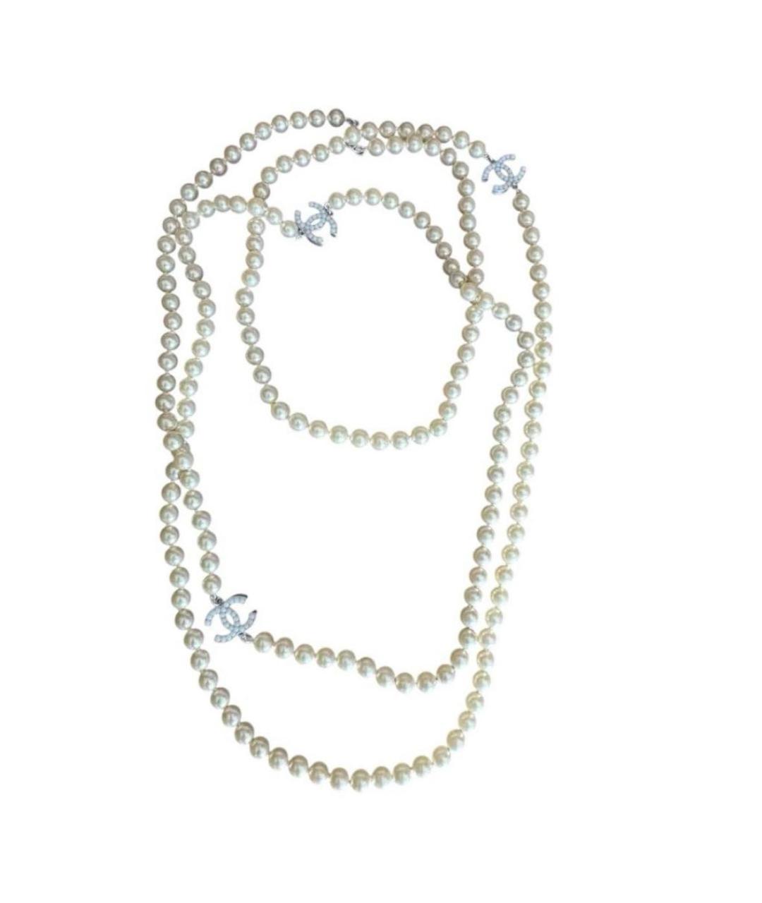 CHANEL Белое жемчужное колье, фото 1