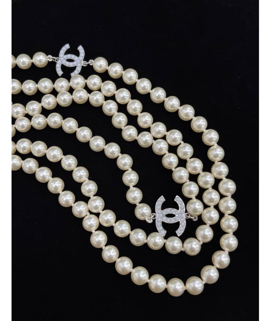 CHANEL Белое жемчужное колье, фото 3