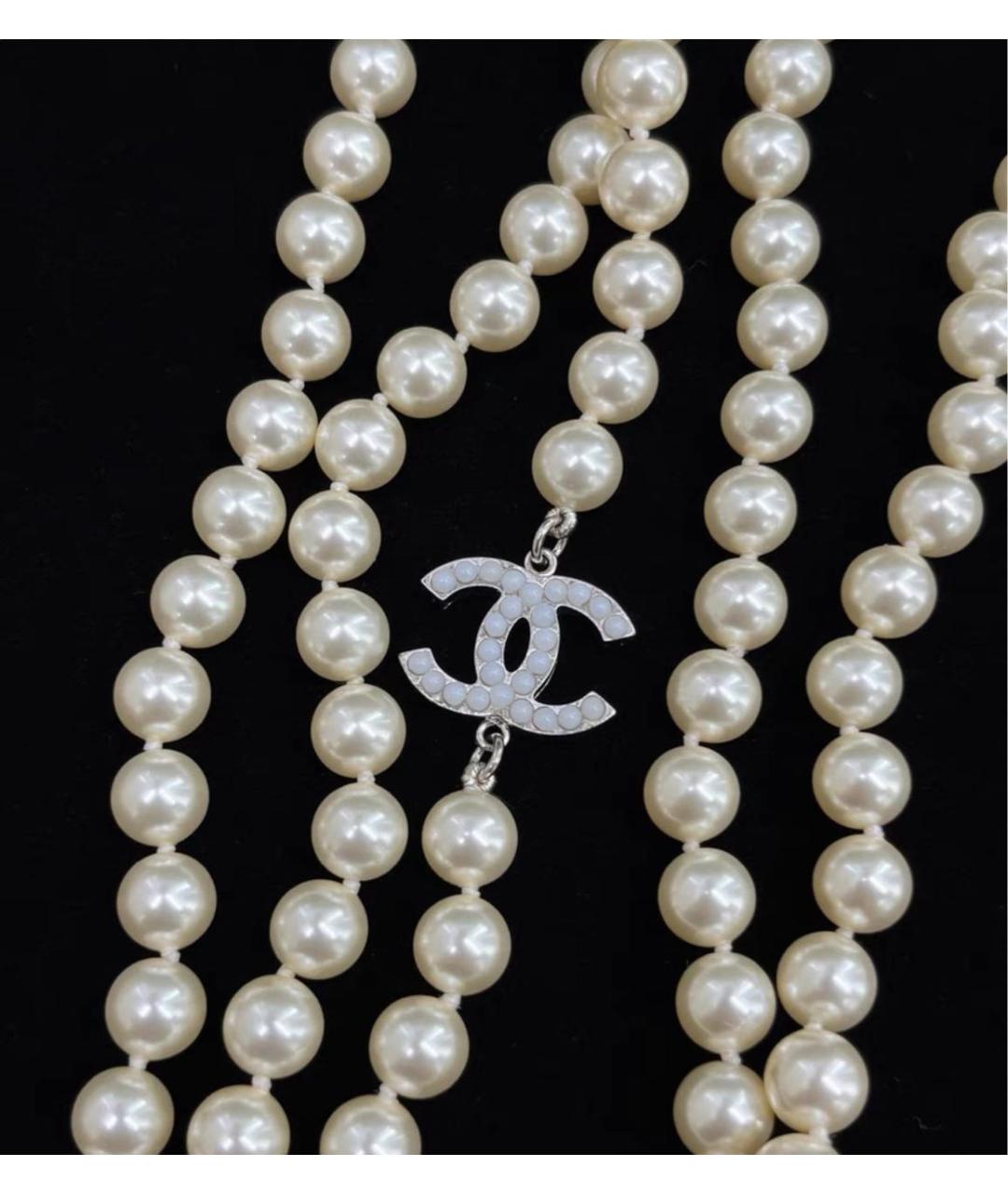 CHANEL Белое жемчужное колье, фото 4