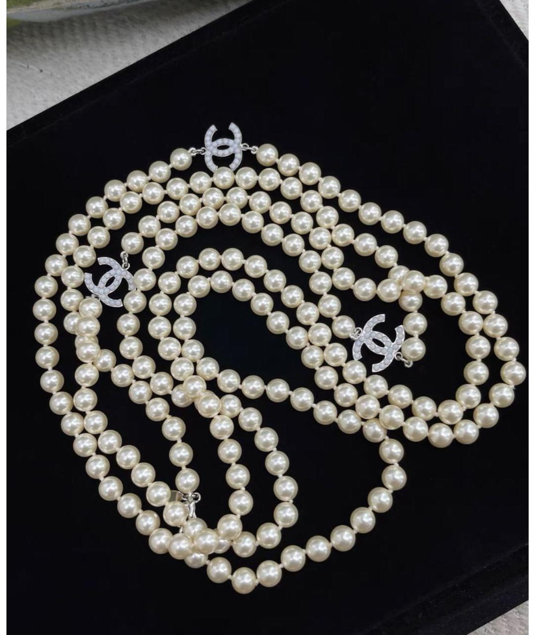 CHANEL Белое жемчужное колье, фото 2