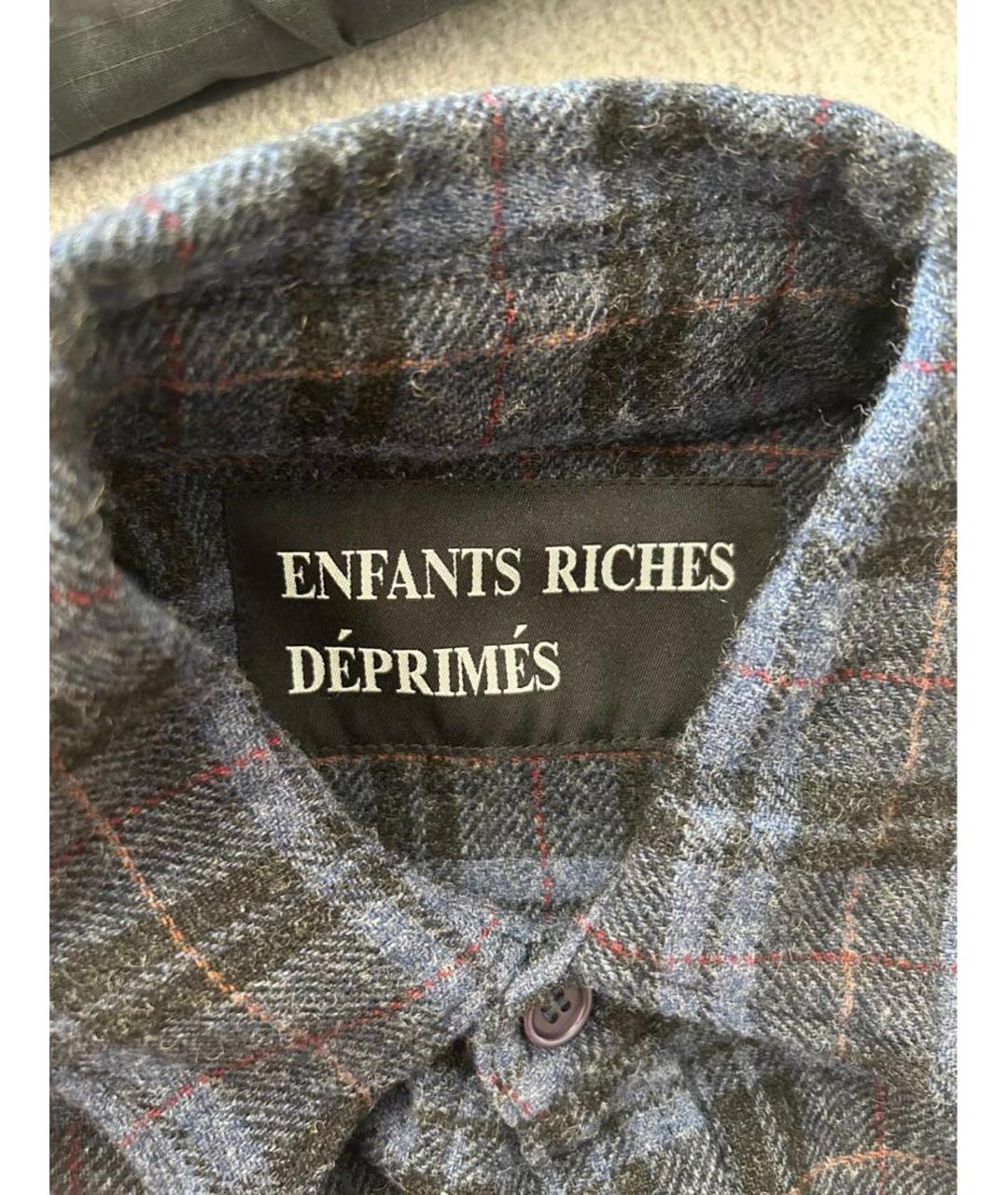 Enfants Riches Déprimés Темно-синяя хлопко-шерстяная кэжуал рубашка, фото 3