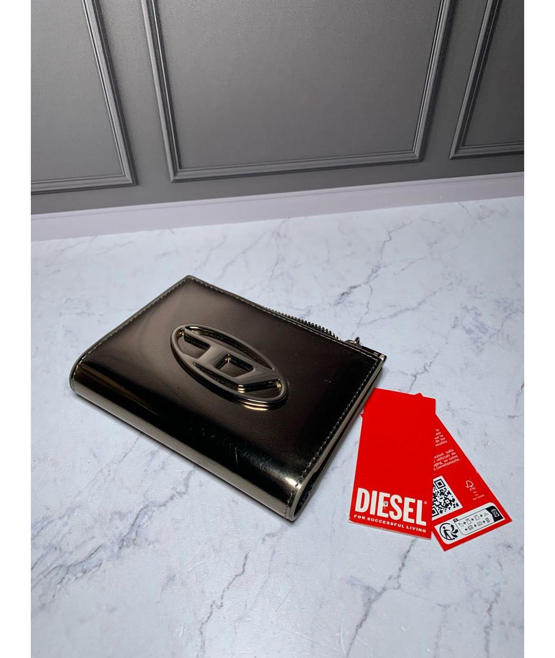 DIESEL Золотой кошелек из лакированной кожи, фото 4