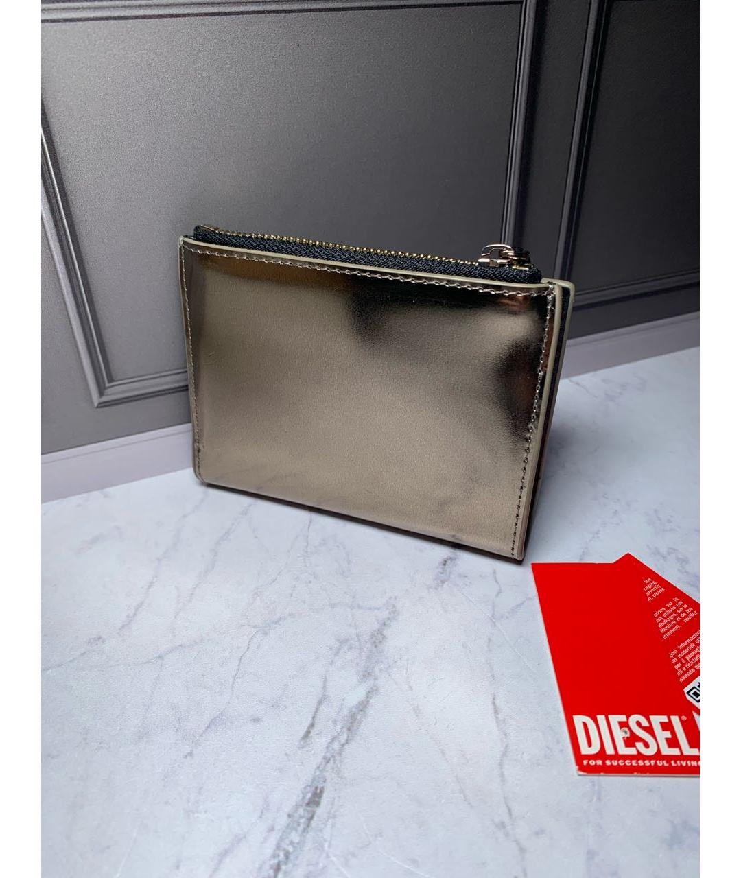 DIESEL Золотой кошелек из лакированной кожи, фото 3