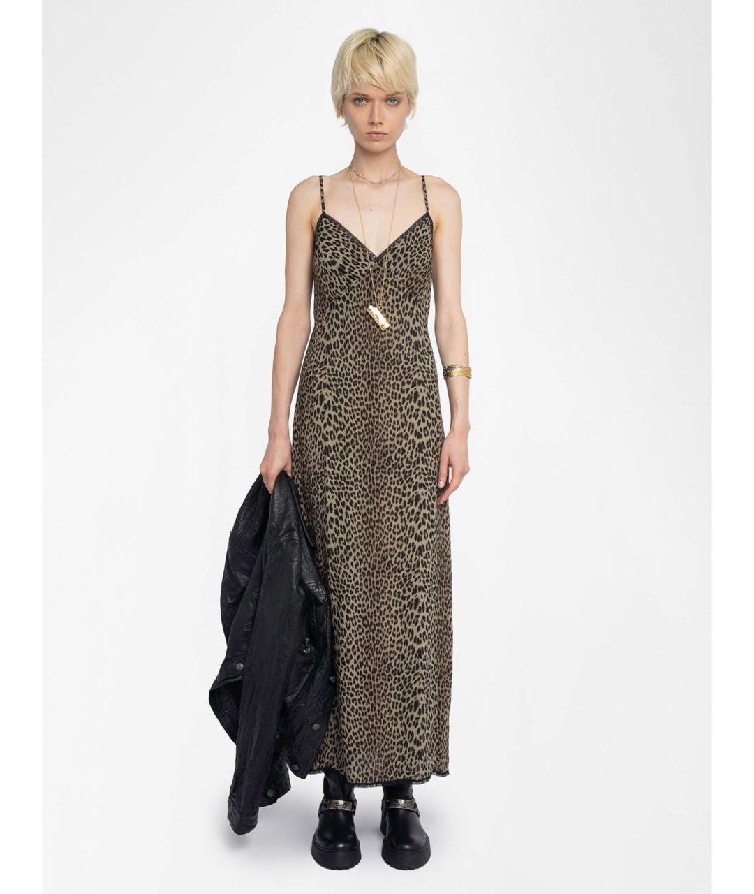 ZADIG & VOLTAIRE Коричневое вискозное повседневное платье, фото 2