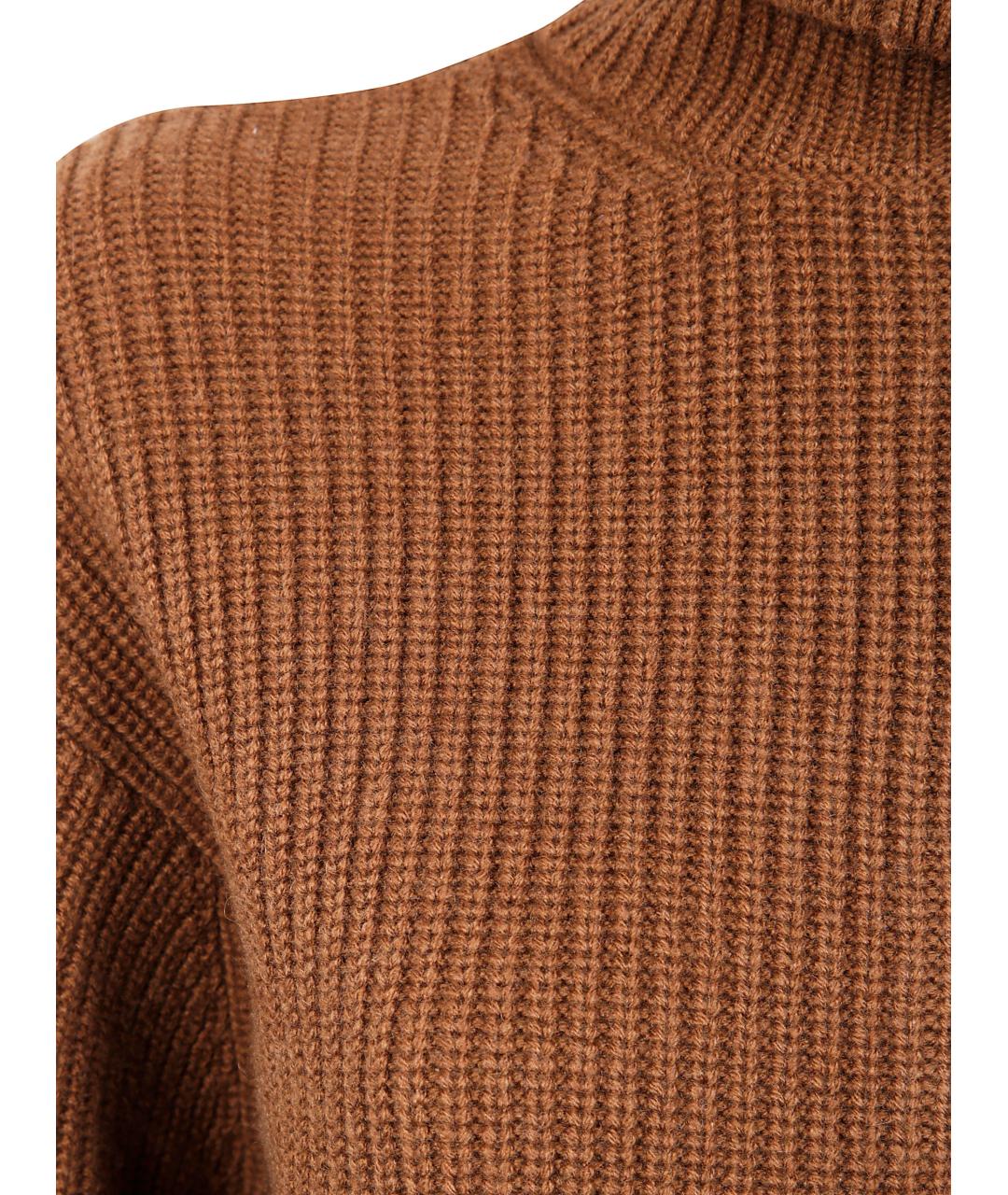 MAX MARA Коричневый кашемировый джемпер / свитер, фото 5