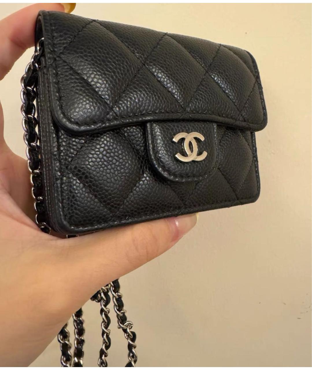 CHANEL Черная кожаная сумка через плечо, фото 5