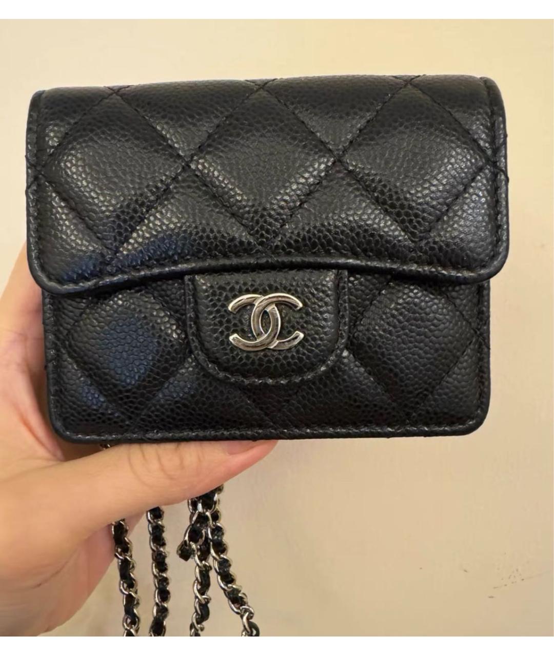 CHANEL Черная кожаная сумка через плечо, фото 4