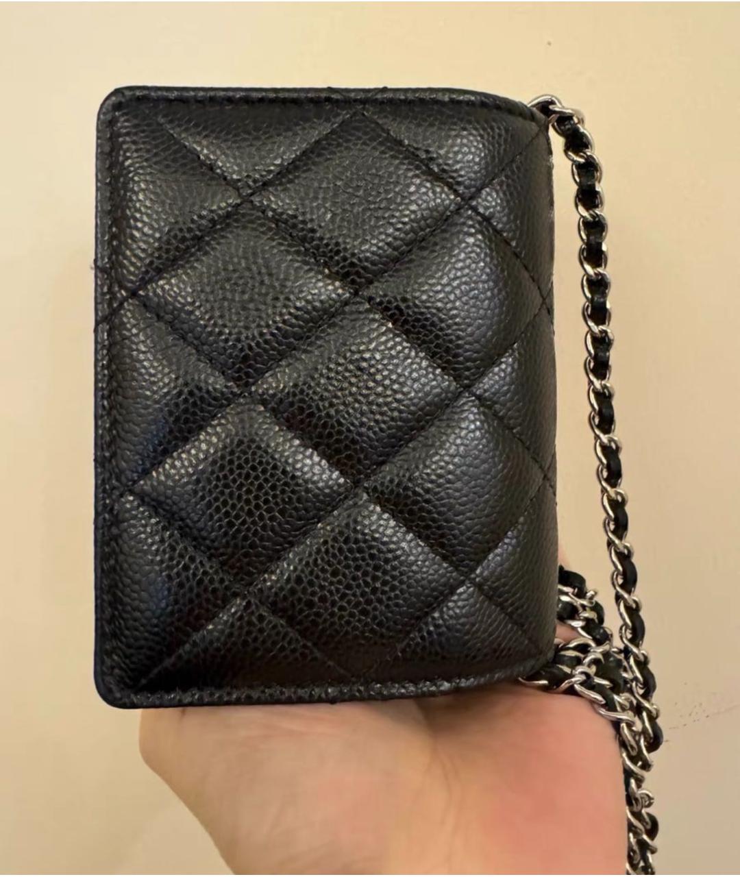 CHANEL Черная кожаная сумка через плечо, фото 6