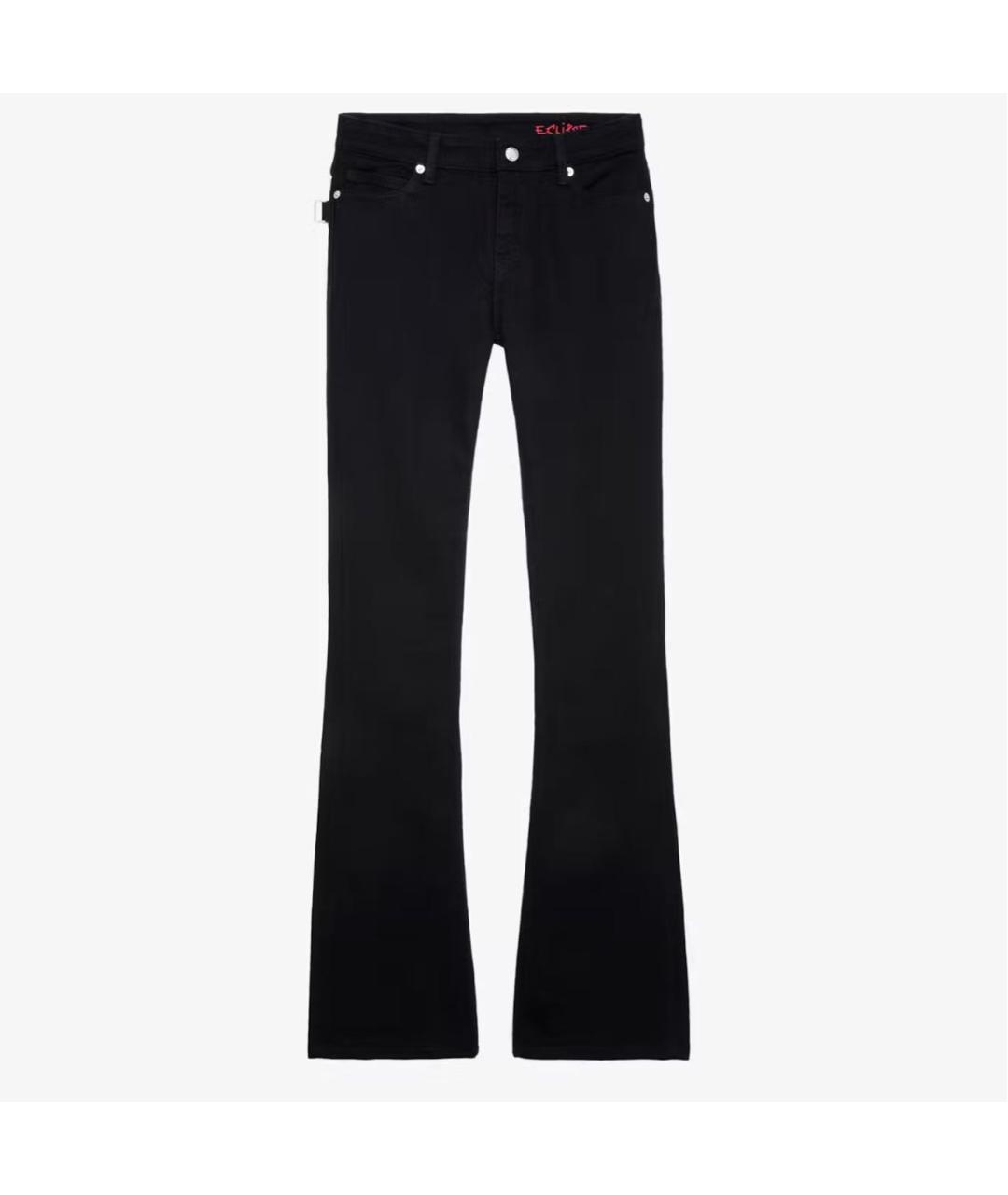 ZADIG & VOLTAIRE Черные хлопко-эластановые джинсы клеш, фото 5