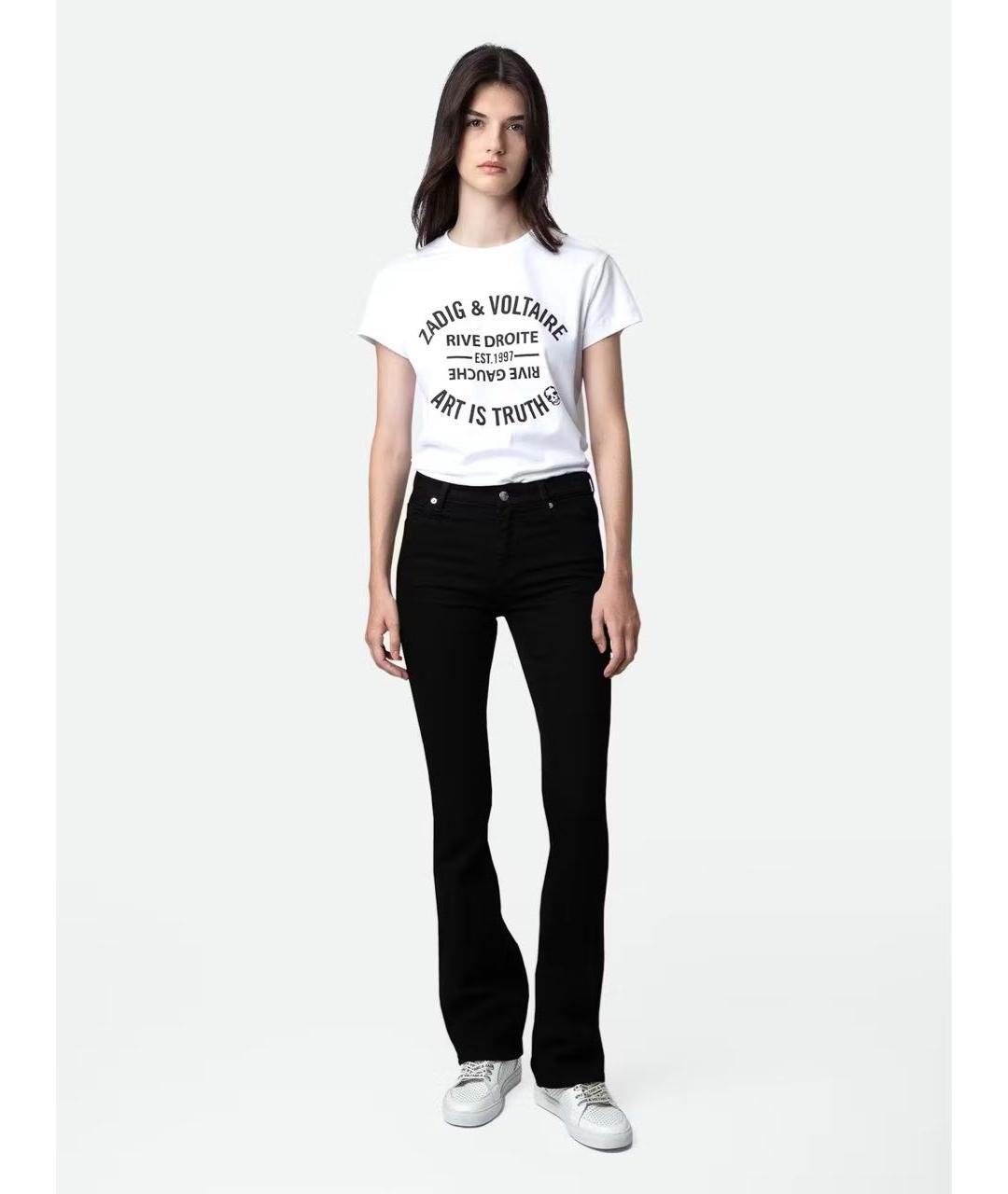 ZADIG & VOLTAIRE Черные хлопко-эластановые джинсы клеш, фото 2