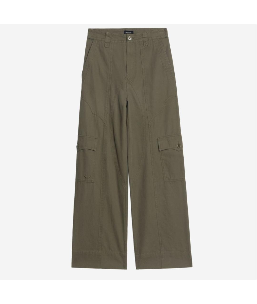 ZADIG & VOLTAIRE Хаки хлопковые брюки широкие, фото 5