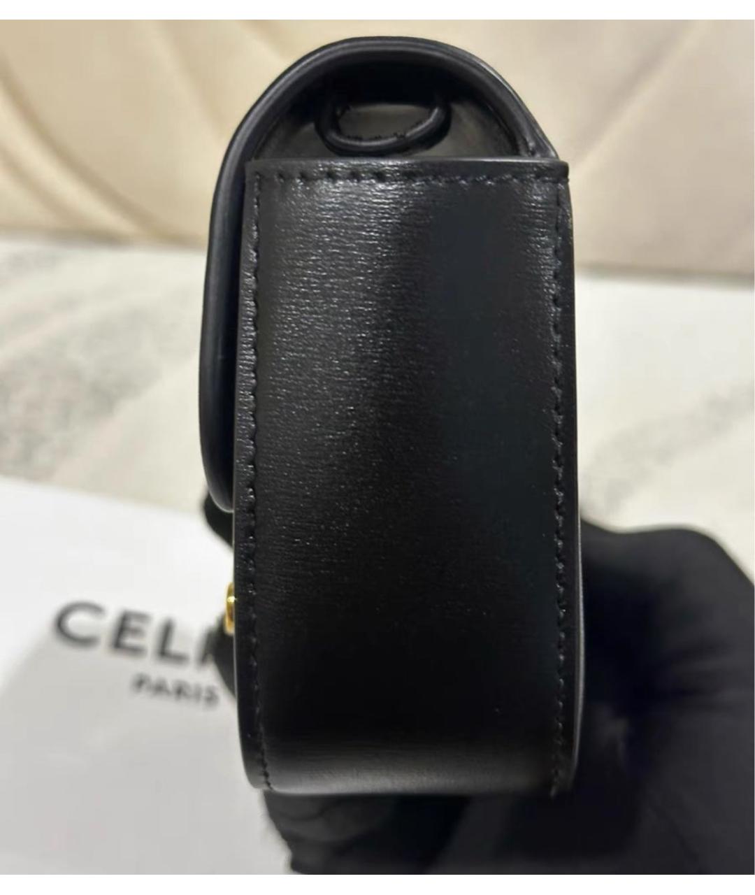 CELINE Черная кожаная сумка через плечо, фото 4