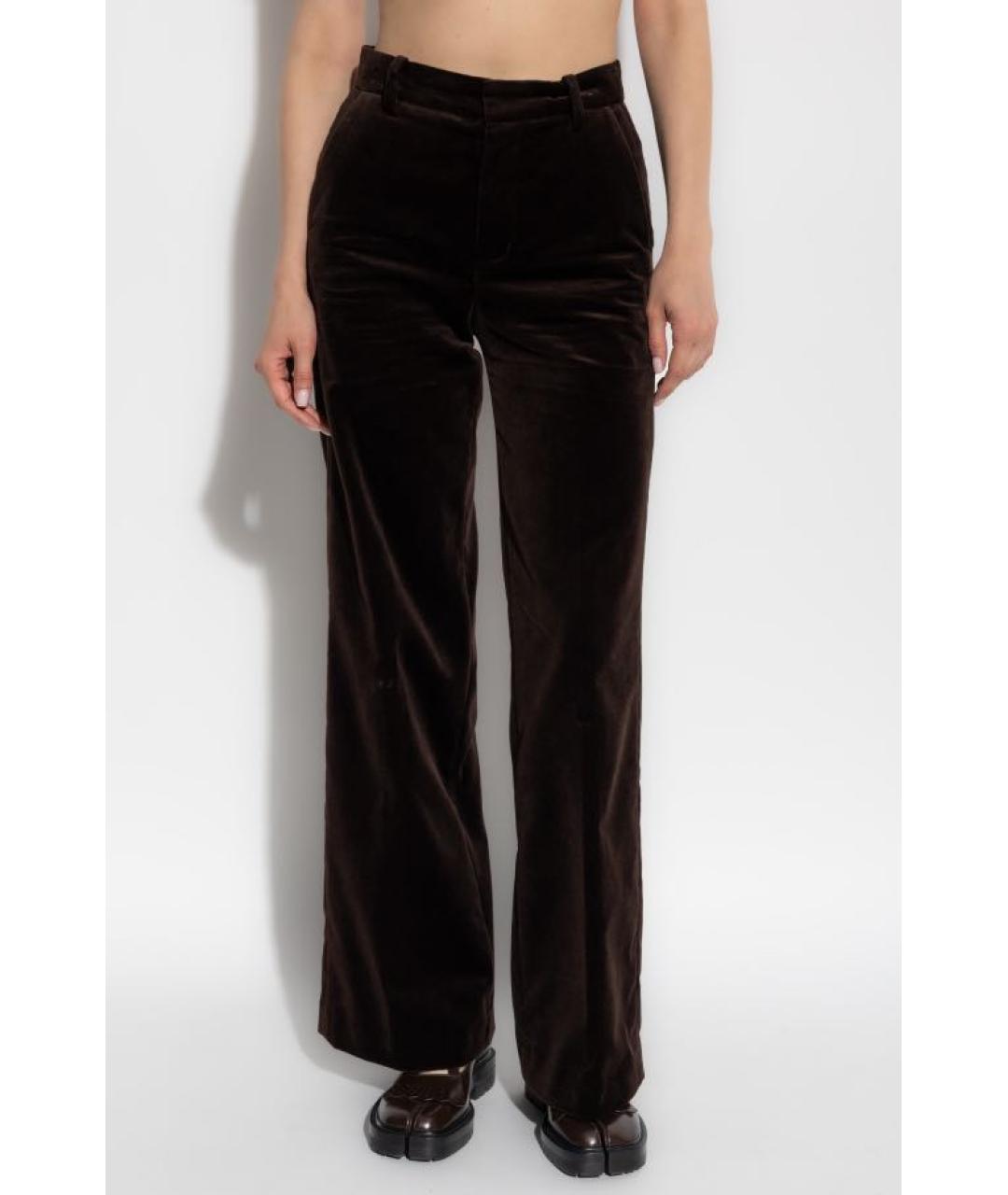 ZADIG & VOLTAIRE Коричневые хлопковые брюки широкие, фото 3