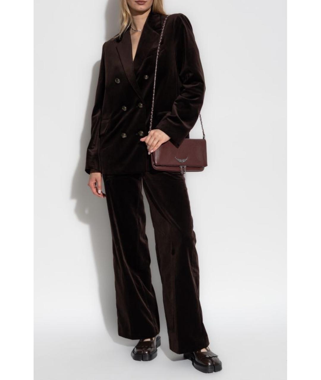 ZADIG & VOLTAIRE Коричневые хлопковые брюки широкие, фото 2
