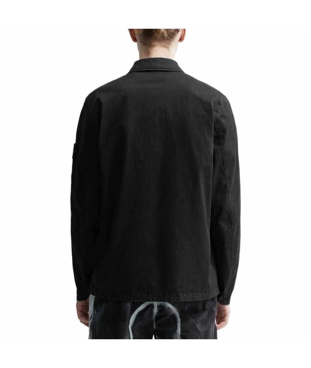 STONE ISLAND Черная хлопковая куртка, фото 4