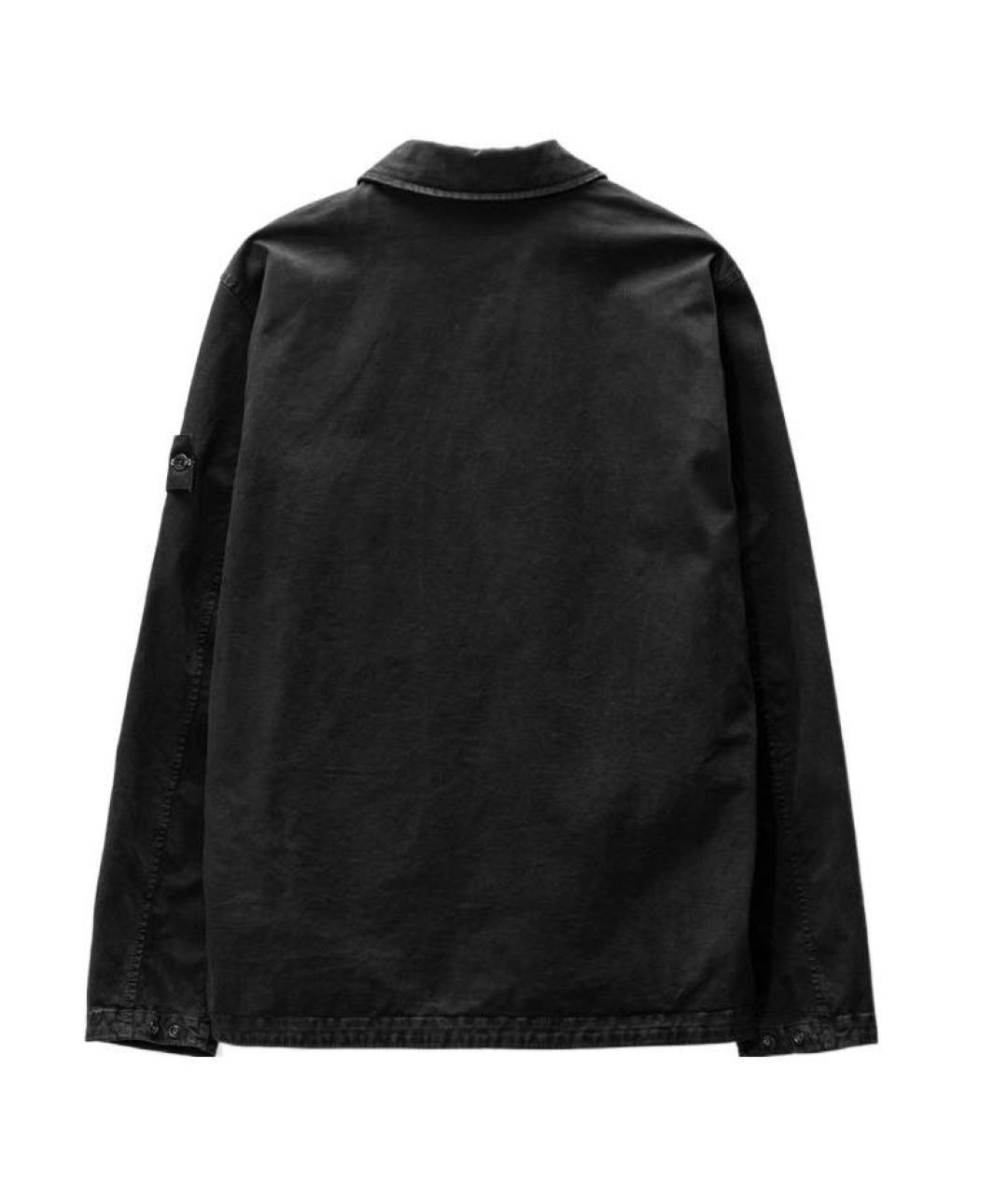 STONE ISLAND Черная хлопковая куртка, фото 2