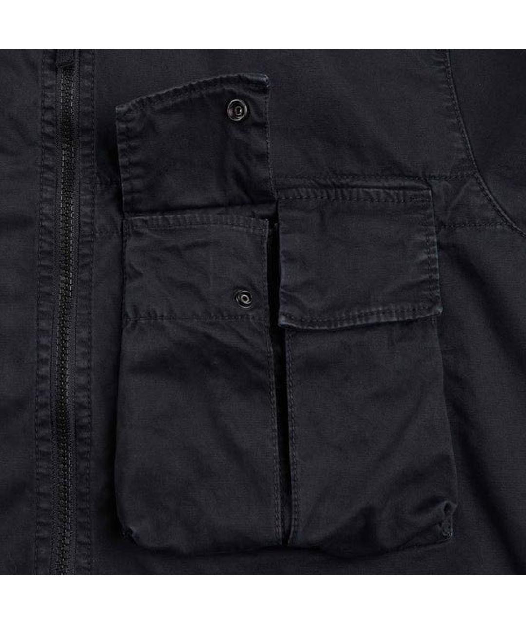 STONE ISLAND Черная хлопковая куртка, фото 6