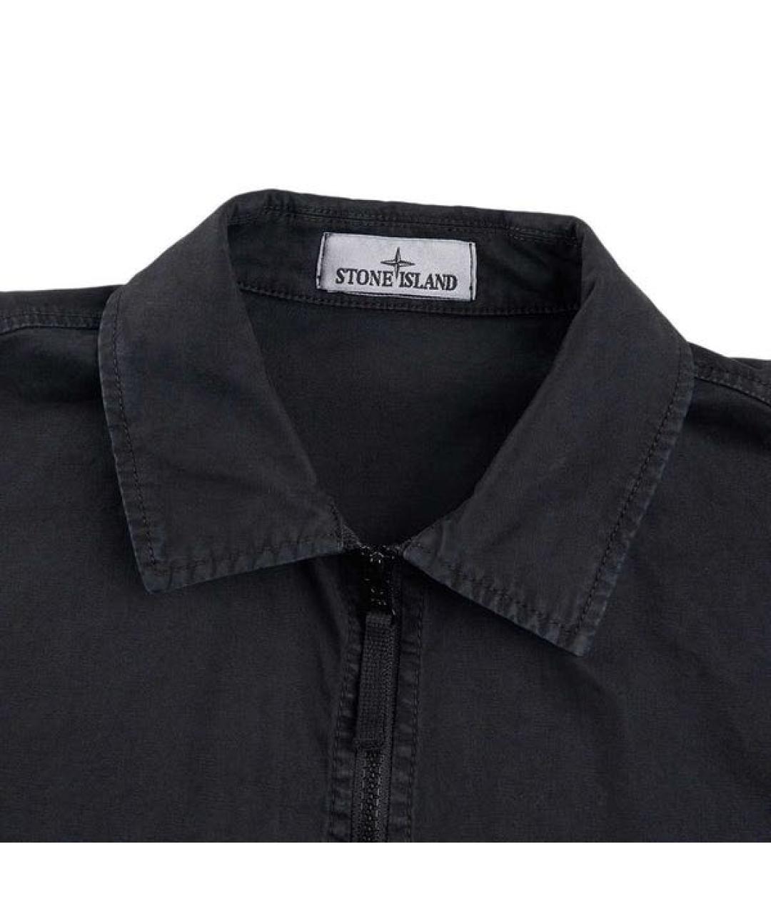 STONE ISLAND Черная хлопковая куртка, фото 5