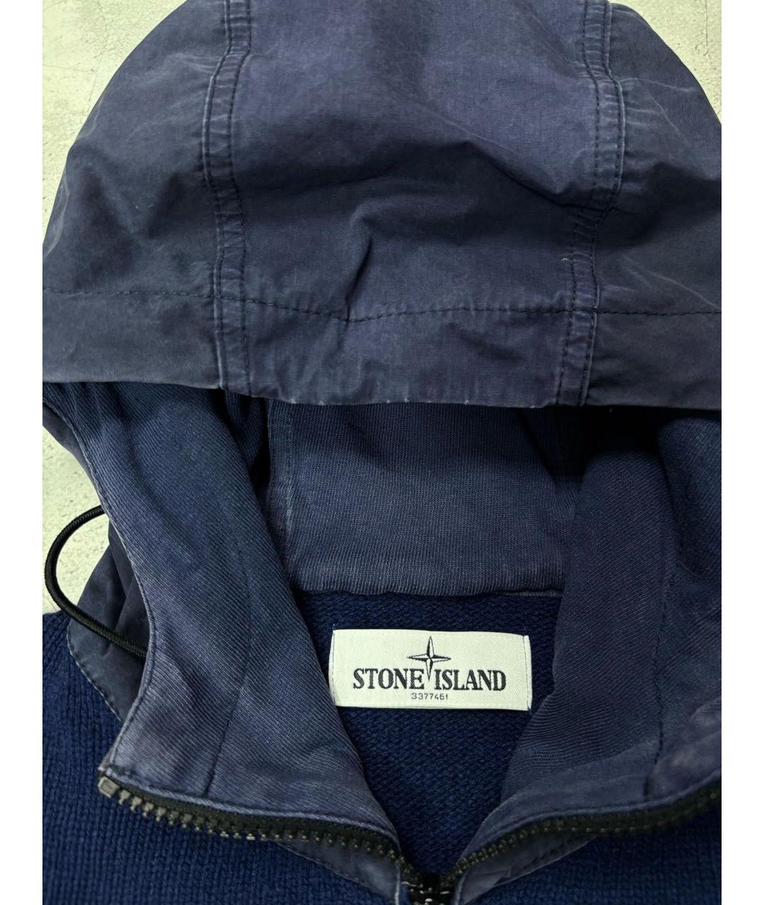 STONE ISLAND Темно-синий шерстяной кардиган, фото 4