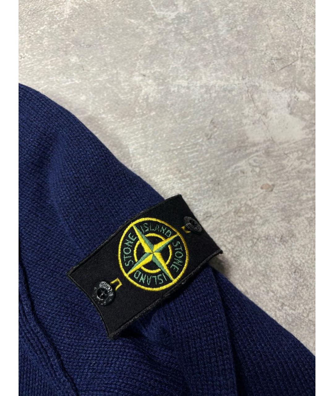 STONE ISLAND Темно-синий шерстяной кардиган, фото 3